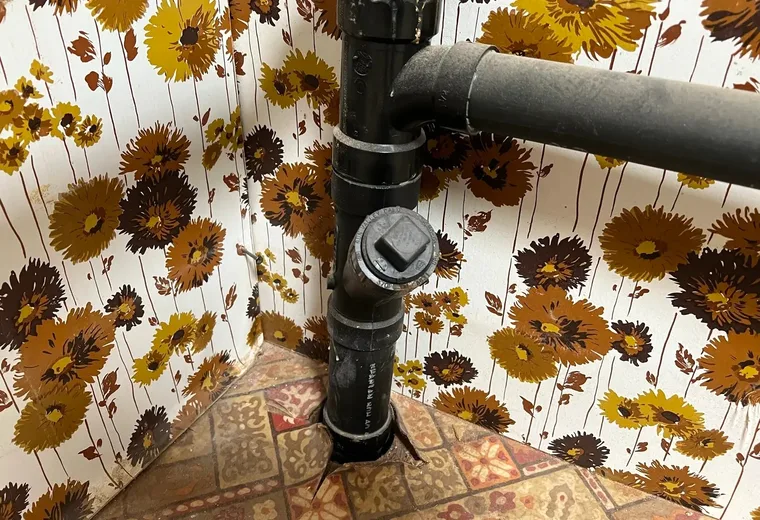 Kitchen sink drain rough-in and plumbing connections for garbage disposal installation service