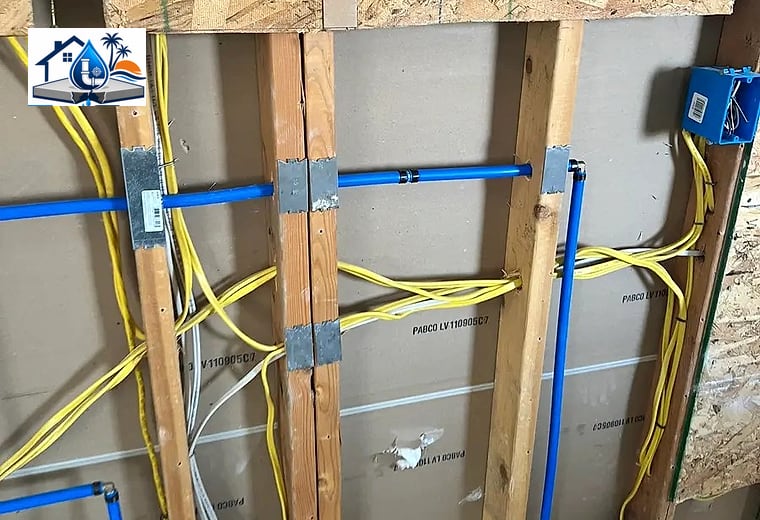 New residential water lines being installed during repiping work