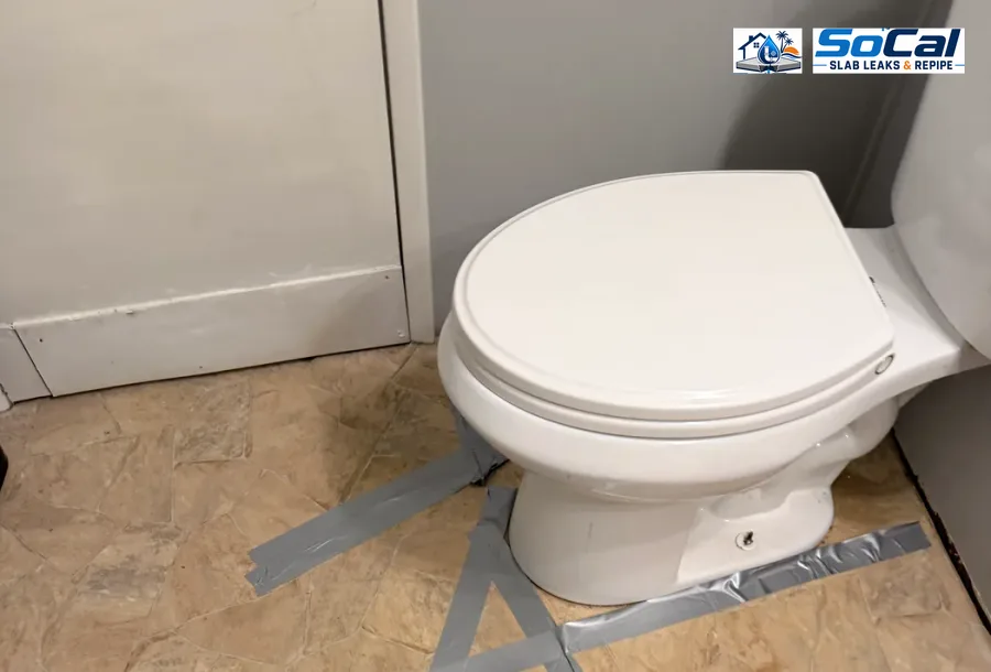 Toilet Installation photo for Banning homeowners showing small plumbing repair documentation