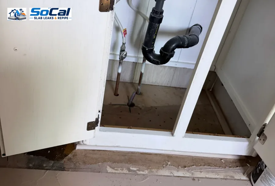 Under Sink Leak Repair photo for Hemet homeowners showing small plumbing repair documentation
