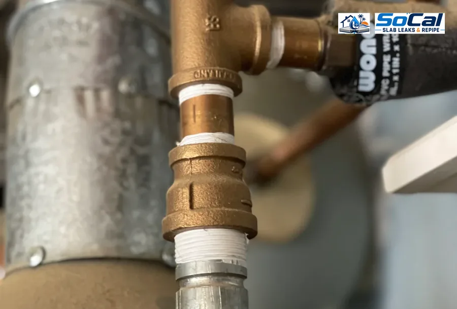 Shutoff valve close-up for Riverside County plumbing repair documentation