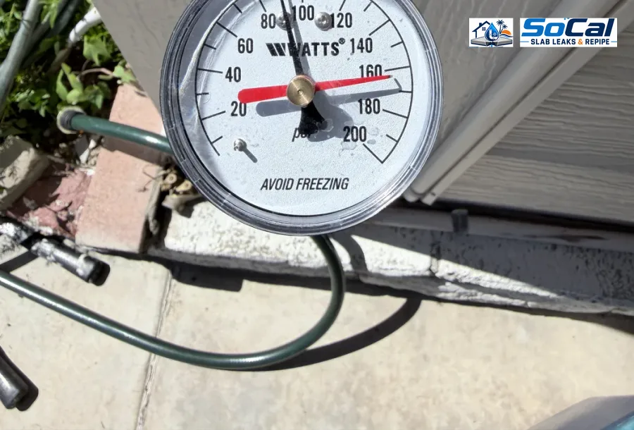Water pressure gauge reading for pressure regulator replacement planning